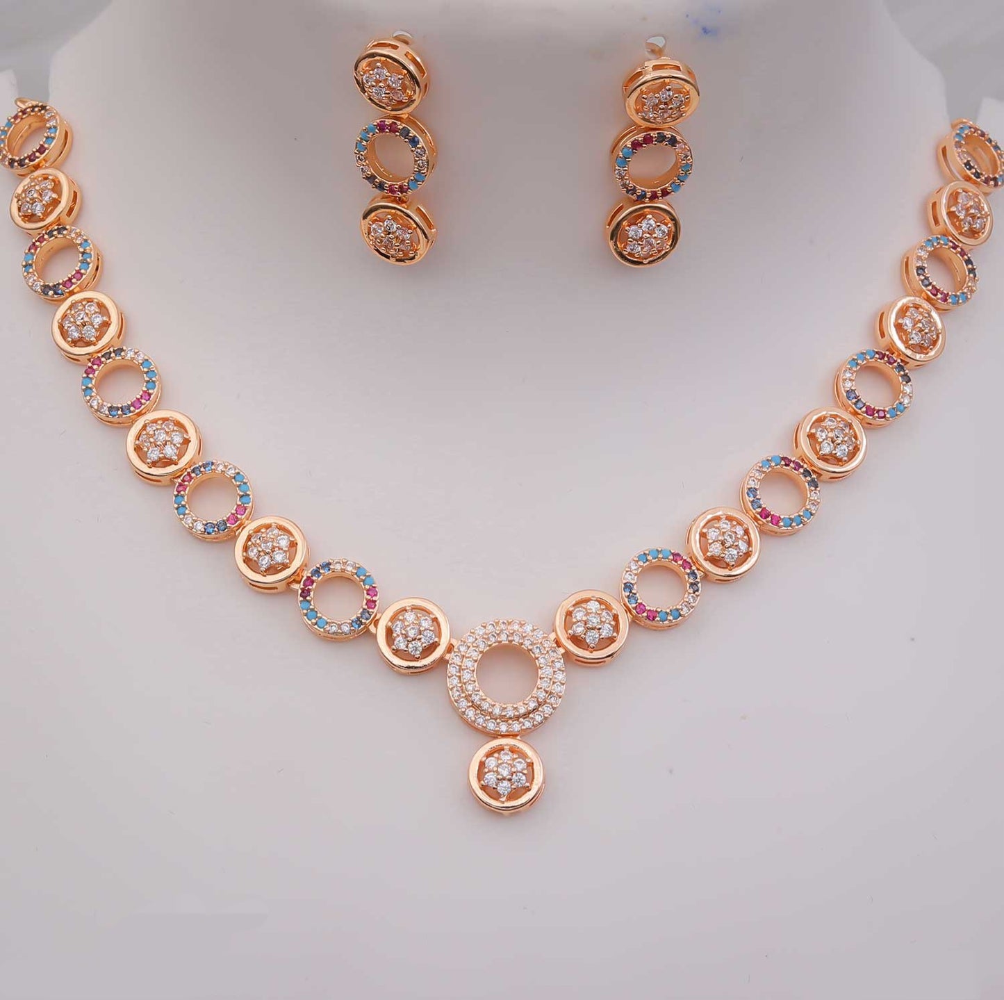 Radiant Embrace Multi-Stone Necklace