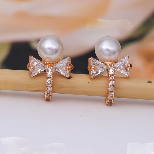 Bow-Kissed Pearl Earrings - eNJay Jewels 