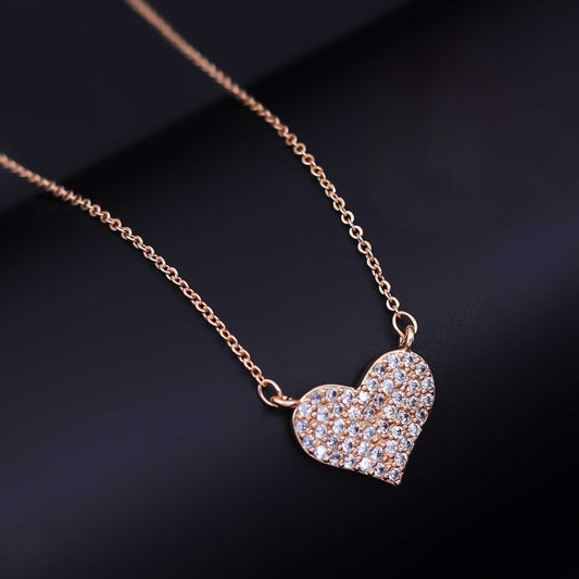 Sparkling Heart Pendant Chain - eNJay Jewels 